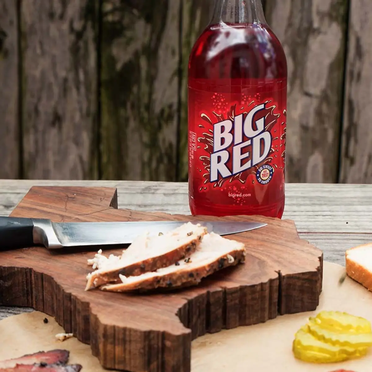 Big Red Soda with Texas BBQ