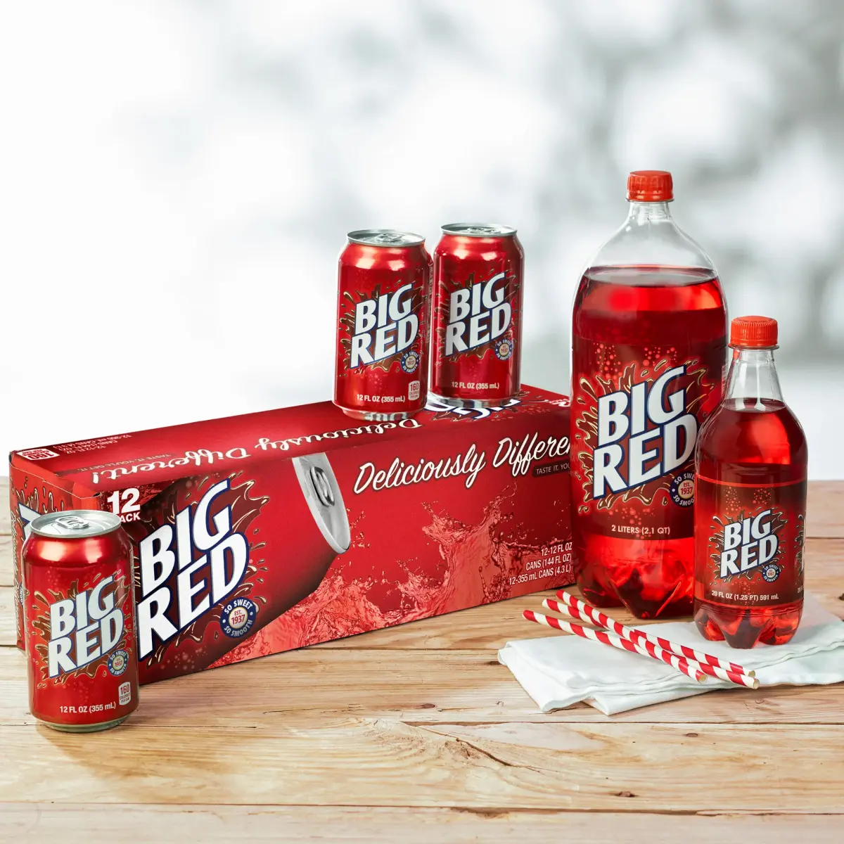 Big Red Soda deliciously different cans and bottles