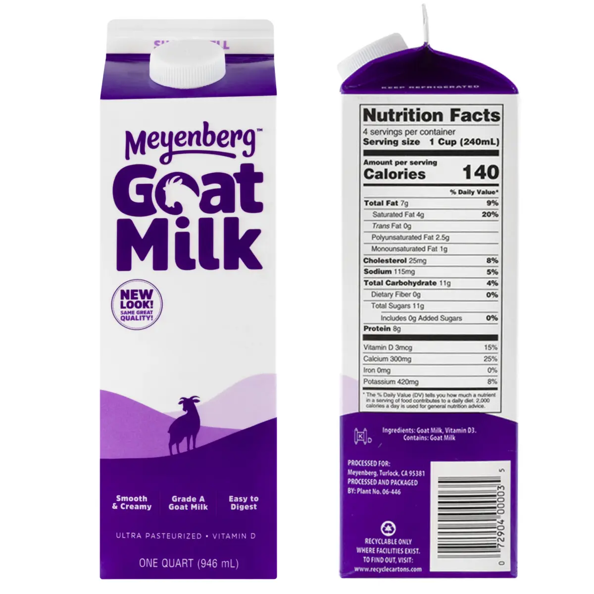 Meyenberg Whole Goat Milk Container