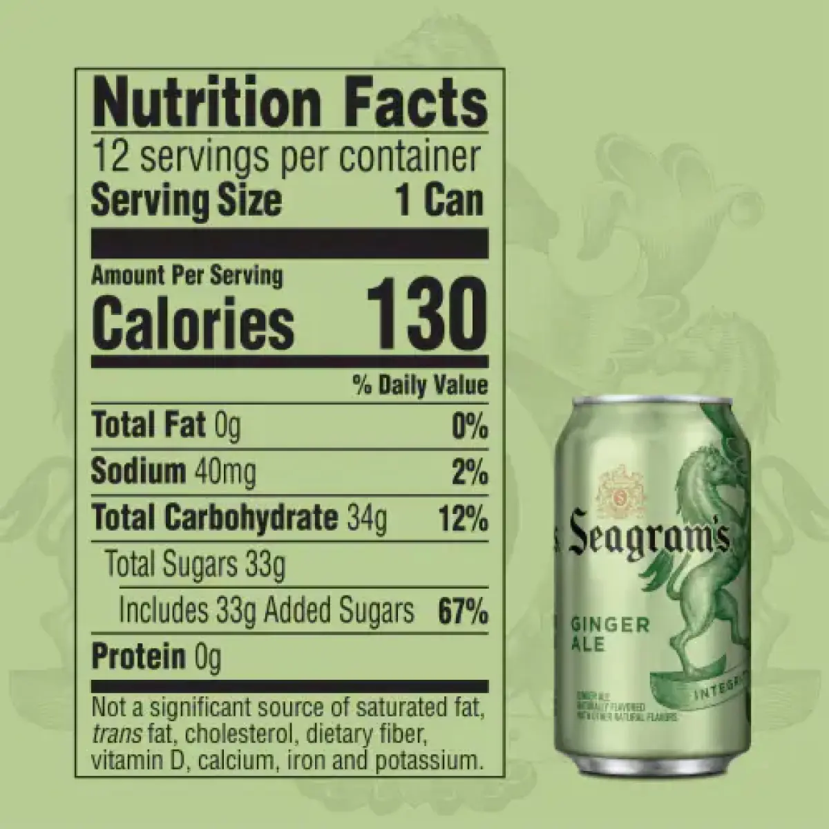 Seagram's Ginger Ale Nutrition Data